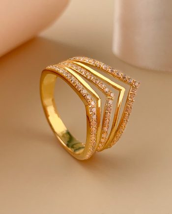 CINCIN BENTUK V KLCC  5 GARIS MINIMALIS + BATU