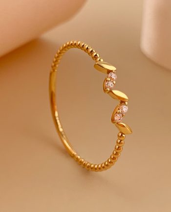 CINCIN DAUN FESYEN MINIMALIS + BATU