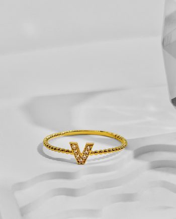 CINCIN HURUF V MINIMALIS + BATU