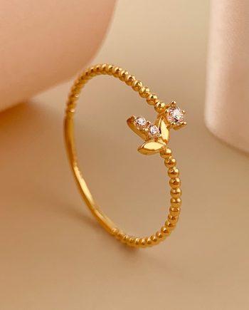 CINCIN DAUN FESYEN MINIMALIS + BATU