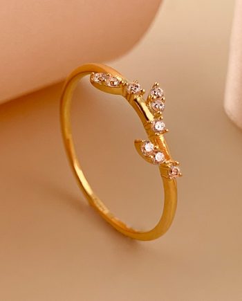 CINCIN DAUN FESYEN MINIMALIS + BATU