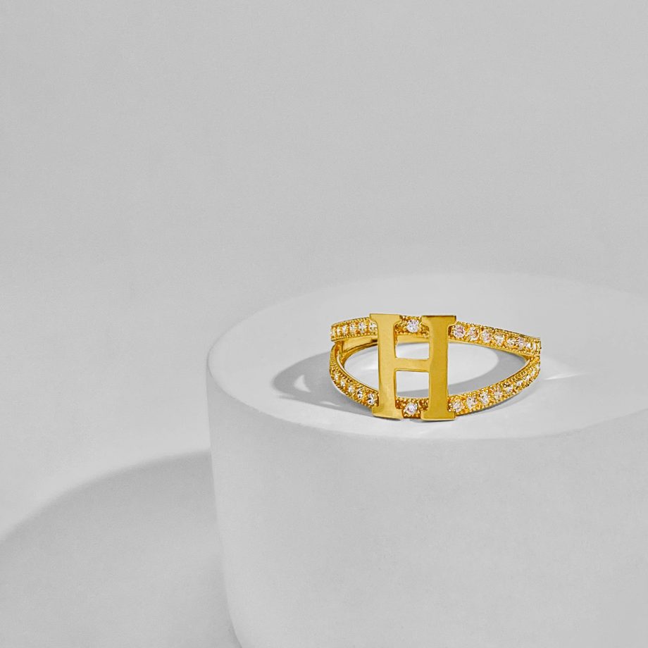 CINCIN HURUF H MINIMALIS + BATU