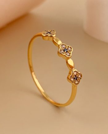 CINCIN TRI BUNGA MINIMALIS + BIRU BATU