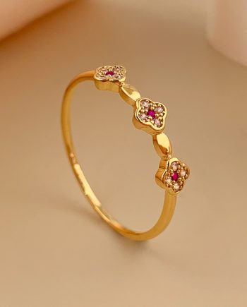 CINCIN TRI BUNGA MINIMALIS + MERAH BATU