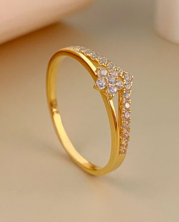 CINCIN BUNGA BENTUK V MINIMALIS + BATU