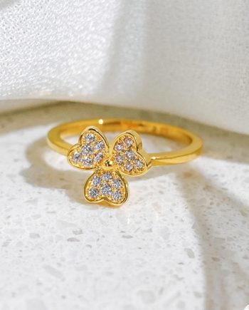 CINCIN KLOVER DAUN BERANI MINIMALIS + BATU