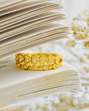CINCIN CINTA GARIS BERGANDA MINIMALIS + BATU