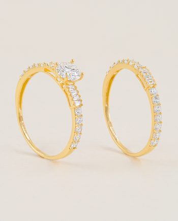 CINCIN BERTINDAN MOISSANITE MONA + AISHA BAND MINIMALIS