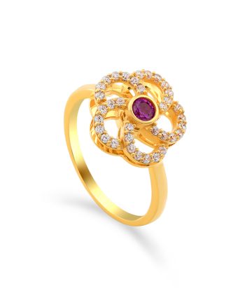 CINCIN WHIRLING DAHLIA FLORAL MINIMALIS + BATU MERAH