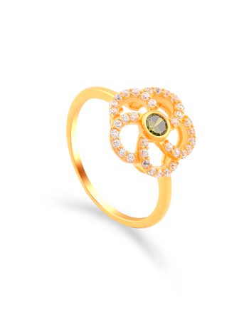 CINCIN DAHLIA FLORAL MINIMALIS + BATU HIJAU