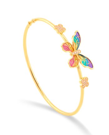 GELANG TANGAN ENAMEL RAMA-RAMA INDAH (KECIL) MINIMALIS + BATU (BUJUR)