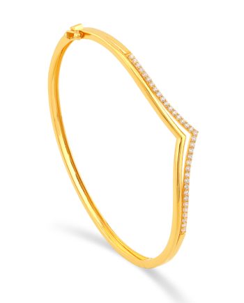 GELANG TANGAN BENTUK V DOUBLE LINE (BOLD) MINIMALIS + BATU (BUJUR)