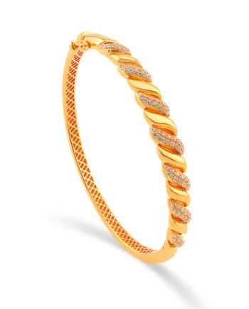 GELANG TANGAN KLASSIK WAVE MINIMALIS + BATU (BUJUR)
