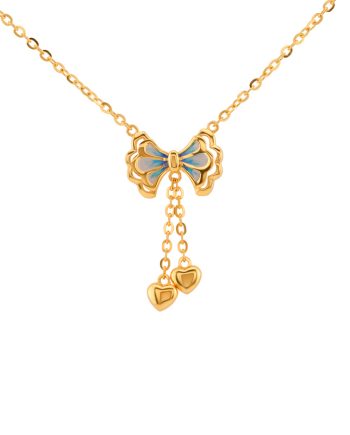 RANTAI LEHER LYONA RIBBON ENAMEL (BIRU) MINIMALIS