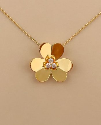 RANTAI LEHER BUNGA (BESAR) MINIMALIS + BATU