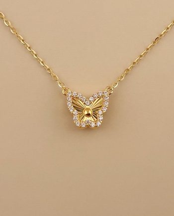 RANTAI LEHER SHIMMERING BUTTERFLY MINIMALIS + BATU