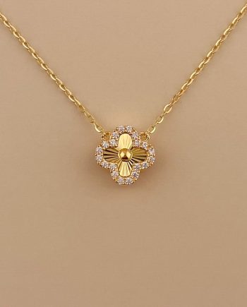 RANTAI LEHER SHIMMERING CLOVER MINIMALIS + BATU