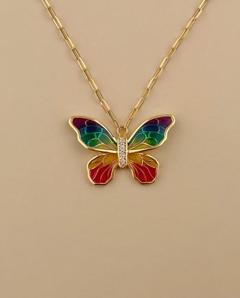RANTAI LEHER RAMA-RAMA ENAMEL INDAH (BESAR)