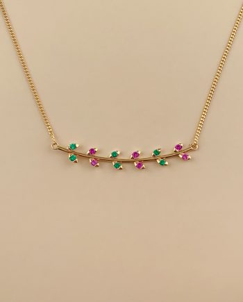RANTAI LEHER DAUN FESYEN MINIMALIS + WARNA BATU