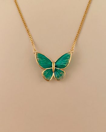 RANTAI LEHER RAMA-RAMA ENAMEL (HIJAU)