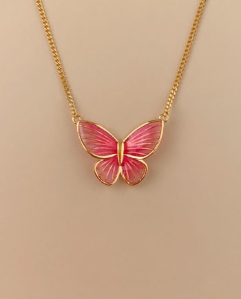 RANTAI LEHER RAMA-RAMA ENAMEL (MERAH JAMBU)