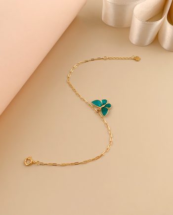 RANTAI TANGAN MINIMALIS RAMA-RAMA ENAMEL (BIRU)