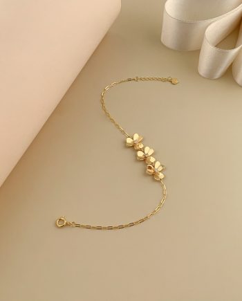RANTAI TANGAN TRI BUNGA MINIMALIS + BATU