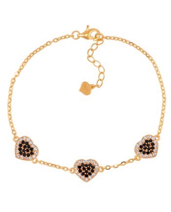 RANTAI TANGAN TRIO RADIANT LOVE MINIMALIS + BATU HITAM