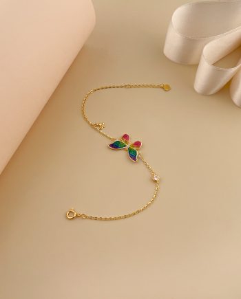 RANTAI TANGAN PECULIAR RAMA-RAMA ENAMEL INDAH (BESAR)