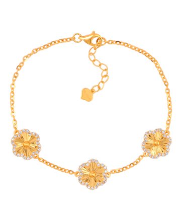 RANTAI TANGAN TRI SHIMMERING FLORALIE MINIMALIS + BATU