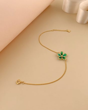 RANTAI TANGAN BUNGA ENAMEL (HIJAU) MINIMALIS