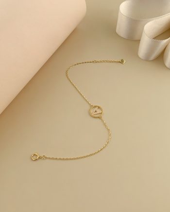 RANTAI TANGAN HURUF A MINIMALIS + BATU