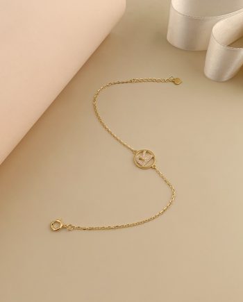 RANTAI TANGAN HURUF R MINIMALIS + BATU
