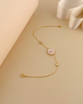 RANTAI TANGAN GAZANIA ENAMEL MINIMALIS + BATU