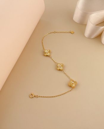 RANTAI TANGAN TRI IDORA GRAND CLOVER MINIMALIS + BATU