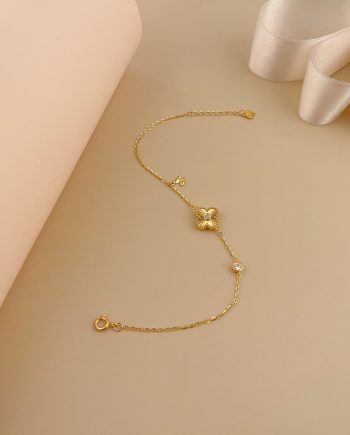 RANTAI TANGAN PECULIAR IDORA MINI CLOVER MINIMALIS + BATU