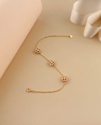 RANTAI TANGAN WHIRLING IDORA TRI-CLOVER MINI MINIMALIS + BATU