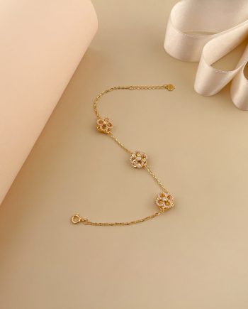 RANTAI TANGAN WHIRLING IDORA TRI-CLOVER PETITE MINIMALIS + BATU