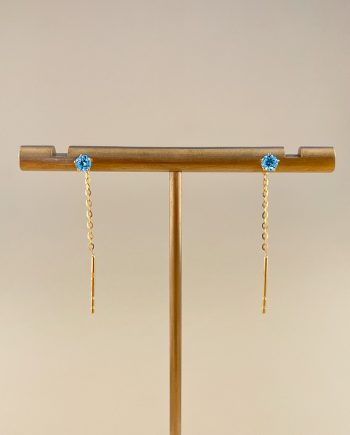 SUBANG JARUM DANGLE CLEO MINIMALIS + BATU BIRU