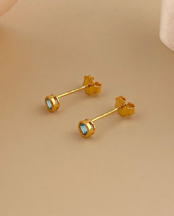 SUBANG PAKU GLEAMING ALENA MINIMALIS + BATU BIRU MUDA