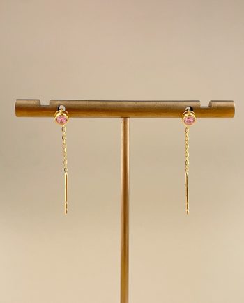 SUBANG JARUM DANGLE DROP MINIMALIS + BATU MERAH JAMBU