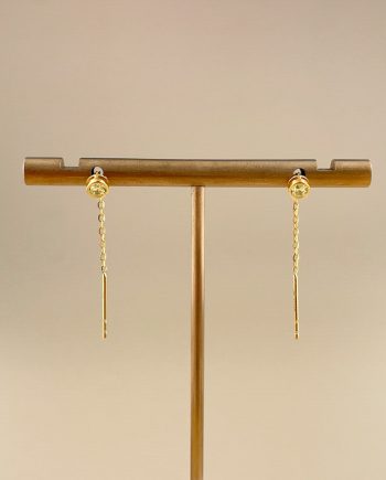 SUBANG JARUM DANGLE DROP MINIMALIS + BATU KUNING