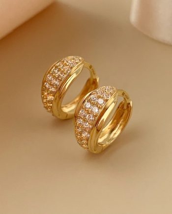 SUBANG KLIP LENGKUNG MINIMALIS + BATU (DIAMETER : 1.00CM)