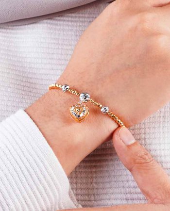 GELANG TANGAN KRISTAL + 3D LOVE CROME