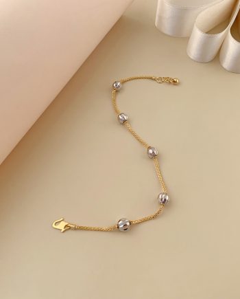 RANTAI TANGAN KEMBAR SIAM FESYEN + BOLA FESYEN CROME