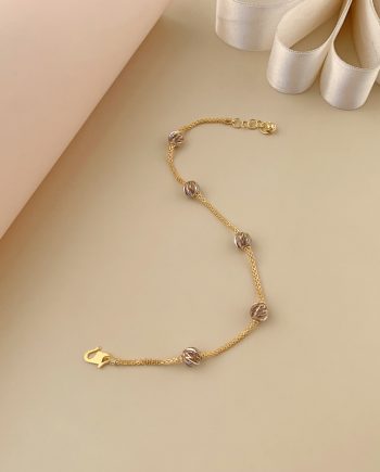 RANTAI TANGAN KEMBAR SIAM FESYEN + BOLA FESYEN CROME