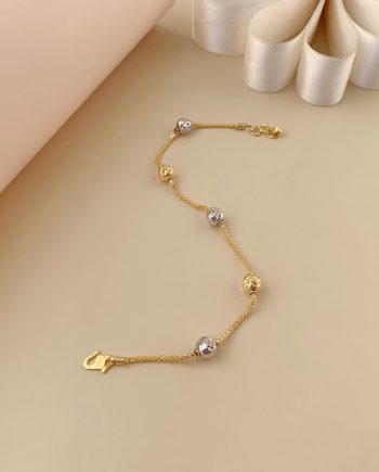 RANTAI TANGAN KEMBAR SIAM FESYEN + BOLA FESYEN CROME