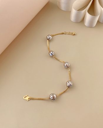 RANTAI TANGAN KEMBAR SIAM FESYEN + BOLA FESYEN CROME
