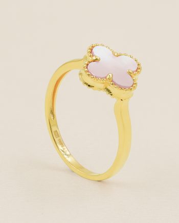 CINCIN BESAR KLOVER MERAH JAMBU MOTHER OF PEARL