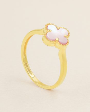 CINCIN KECIL KLOVER MERAH JAMBU MOTHER OF PEARL